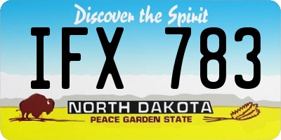 ND license plate IFX783
