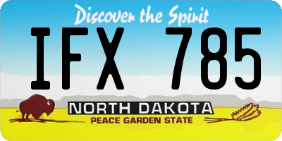 ND license plate IFX785
