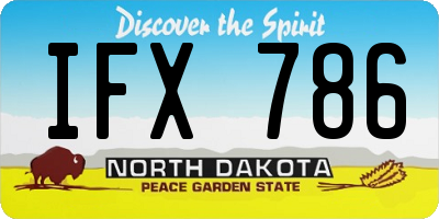 ND license plate IFX786