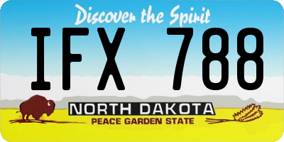ND license plate IFX788