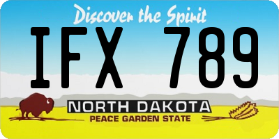 ND license plate IFX789
