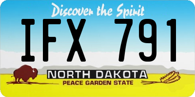 ND license plate IFX791