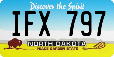 ND license plate IFX797