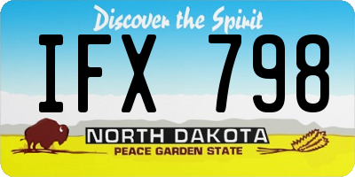 ND license plate IFX798