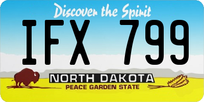 ND license plate IFX799