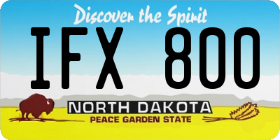 ND license plate IFX800