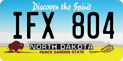 ND license plate IFX804