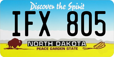 ND license plate IFX805