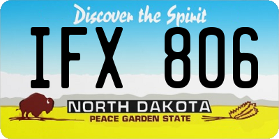 ND license plate IFX806