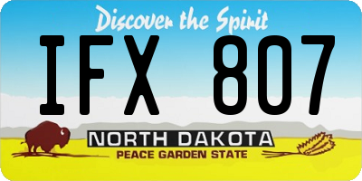ND license plate IFX807