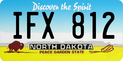 ND license plate IFX812