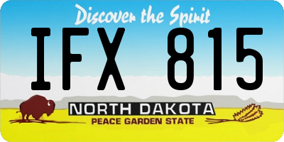 ND license plate IFX815