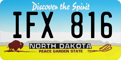 ND license plate IFX816