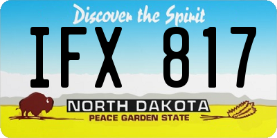 ND license plate IFX817