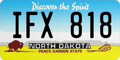 ND license plate IFX818
