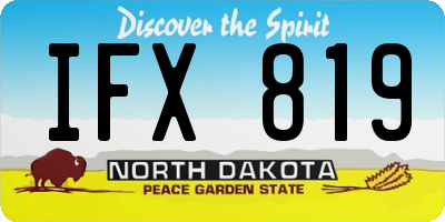 ND license plate IFX819