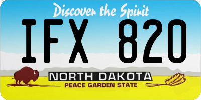ND license plate IFX820