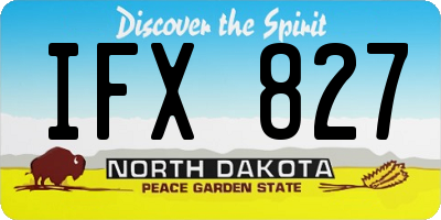 ND license plate IFX827