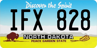 ND license plate IFX828