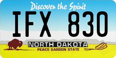 ND license plate IFX830