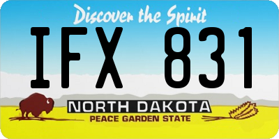 ND license plate IFX831