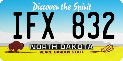 ND license plate IFX832