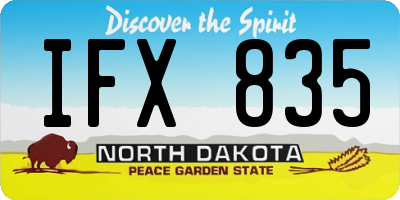 ND license plate IFX835