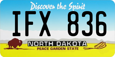 ND license plate IFX836