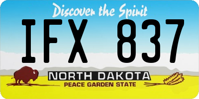 ND license plate IFX837