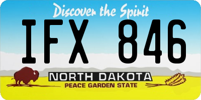 ND license plate IFX846