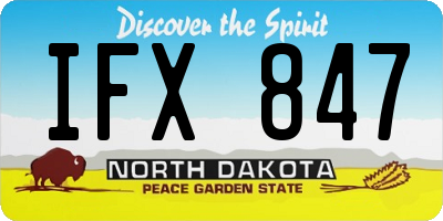 ND license plate IFX847