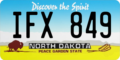 ND license plate IFX849