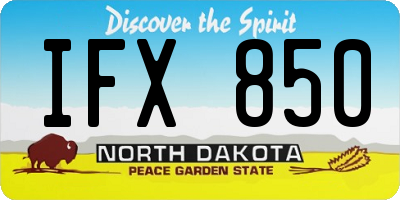 ND license plate IFX850