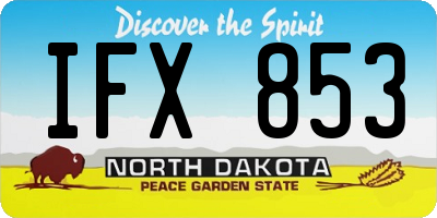 ND license plate IFX853