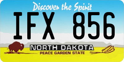 ND license plate IFX856