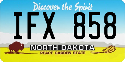 ND license plate IFX858