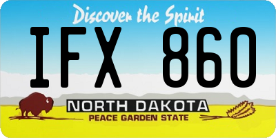 ND license plate IFX860