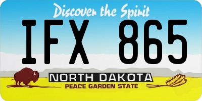 ND license plate IFX865