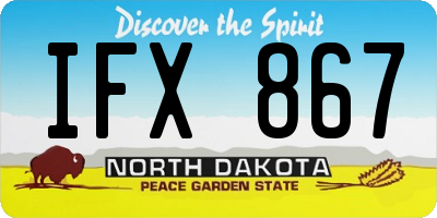 ND license plate IFX867