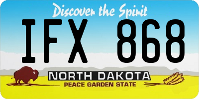 ND license plate IFX868