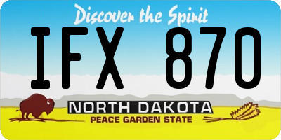 ND license plate IFX870