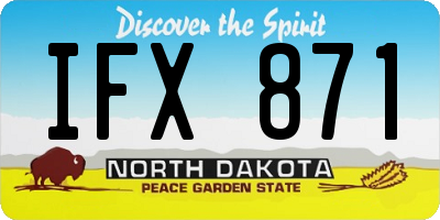 ND license plate IFX871