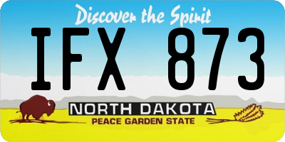 ND license plate IFX873