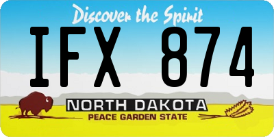 ND license plate IFX874