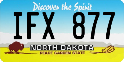 ND license plate IFX877