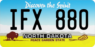 ND license plate IFX880