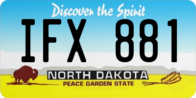 ND license plate IFX881