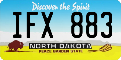 ND license plate IFX883