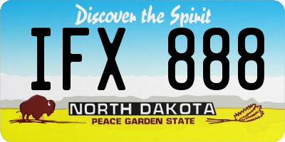 ND license plate IFX888