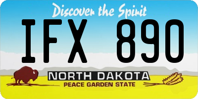 ND license plate IFX890
